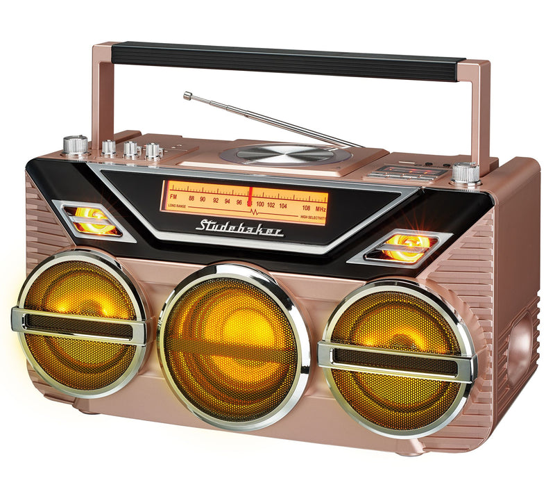 Studebaker Boombox with Bluetooth/CD/FM Radio and 15W Subwoofer — View 3
