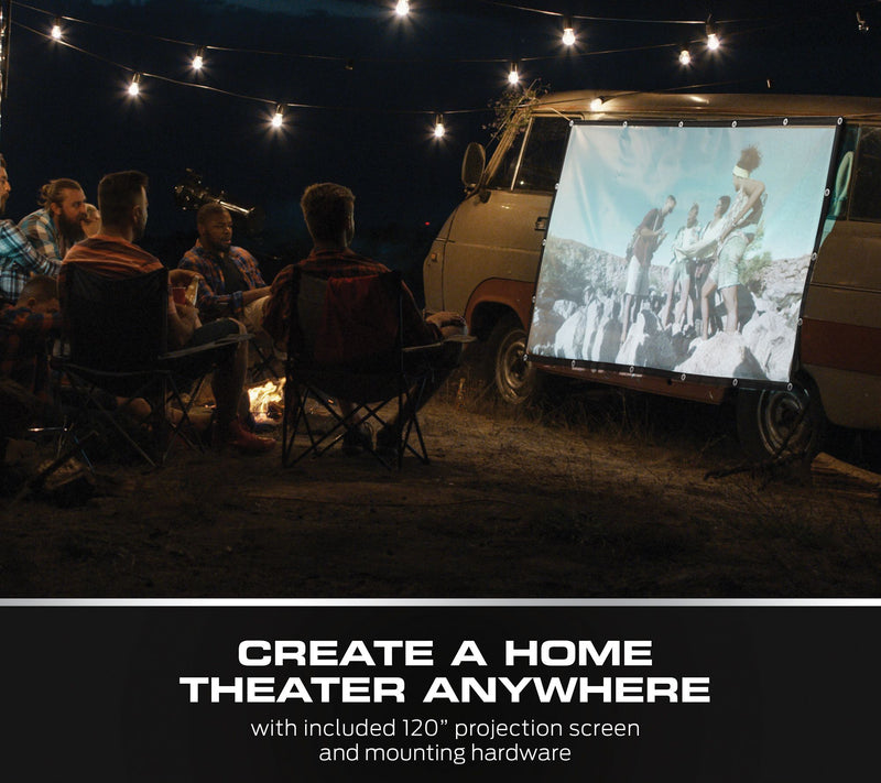 Monster Vision Wireless 1080P FHD TFT Projector w/ 120" Screen — View 8