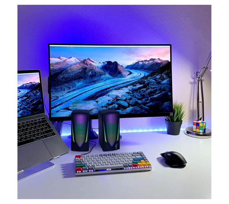 beFree Sound 2.0 Computer Gaming Speakers w/ LED RGB Lights — View 10
