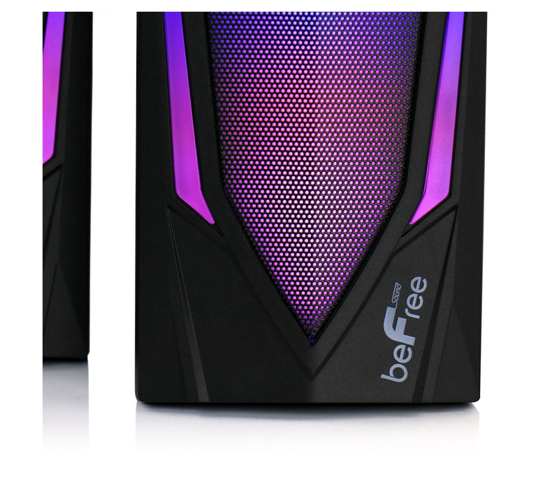 beFree Sound 2.0 Computer Gaming Speakers w/ LED RGB Lights — View 7