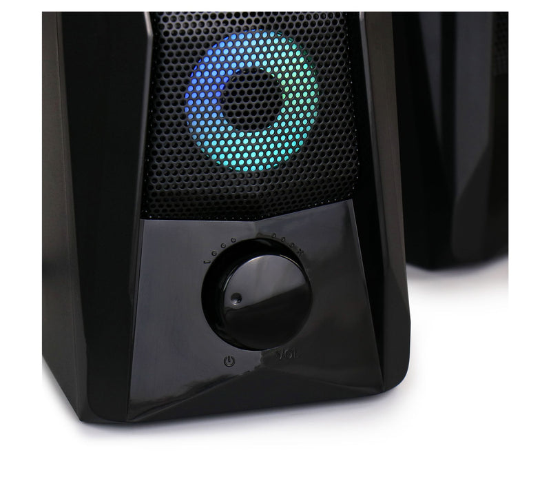 beFree Sound Computer Gaming Speakers w/ Color LED RGB Lights — View 8