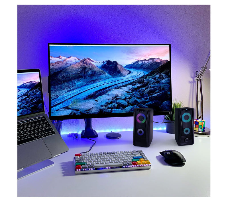 beFree Sound Computer Gaming Speakers w/ Color LED RGB Lights — View 9