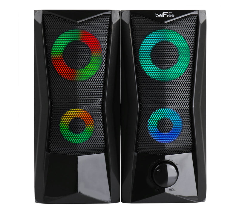 beFree Sound Computer Gaming Speakers w/ Color LED RGB Lights — Main view