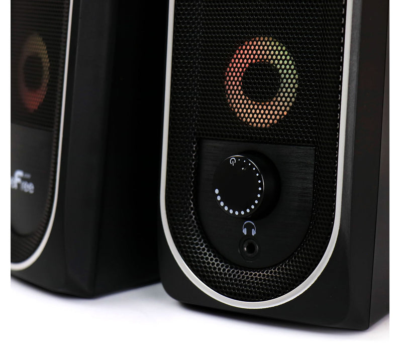 beFree Sound 2.0 Computer Speakers w/ RGB LED Lights — View 8