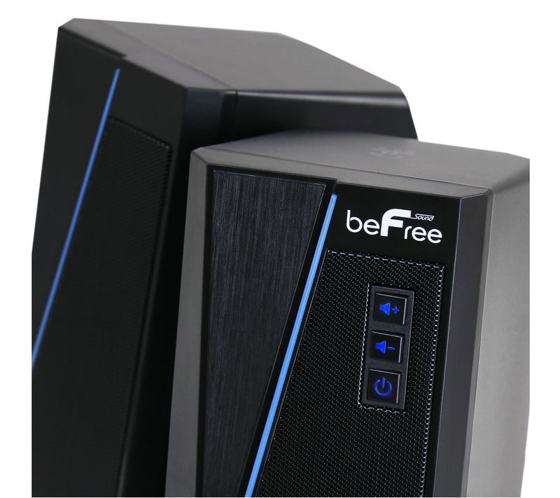 beFree Sound 2.0 Computer Gaming Speakers w/ Co lor LED Lights — View 7