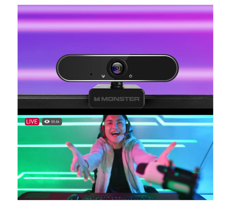 Monster Insight Pro HD Webcam 1920x1080 with Li ght Correction — View 7
