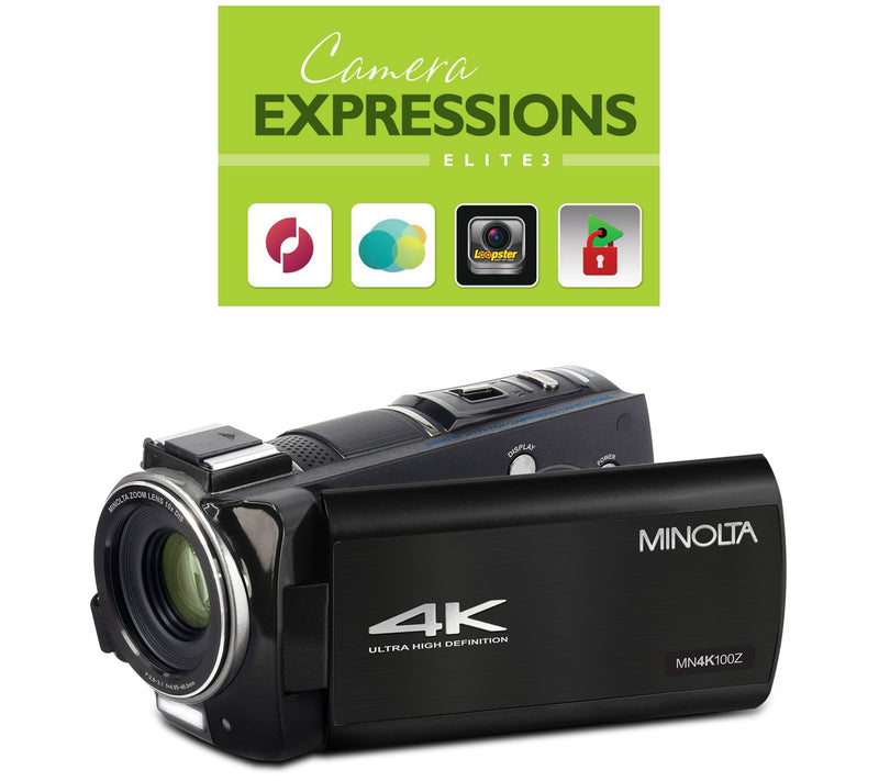 Minolta MN4K100Z_10x Optical Zoom HD Camcorder & 32GB SD Card — View 3