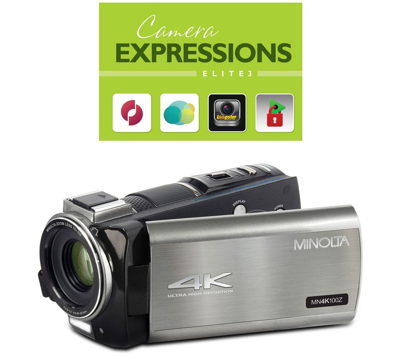 Minolta MN4K100Z_10x Optical Zoom HD Camcorder & 32GB SD Card — View 5