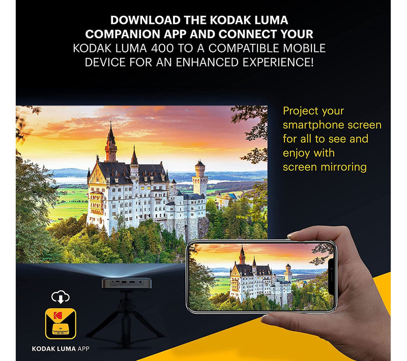 Kodak Luma 400 HD Smart Portable Mini Projectorw/ Tripod — View 10