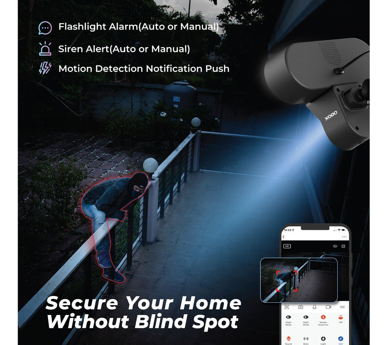 XODO E9 Smart HD Security Camera with Wi-Fi & Mtion Sensor — View 7