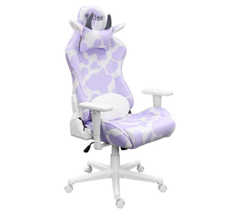 Techni Sport Cow Print Memory Foam Adjustable PGaming Chair — View 6