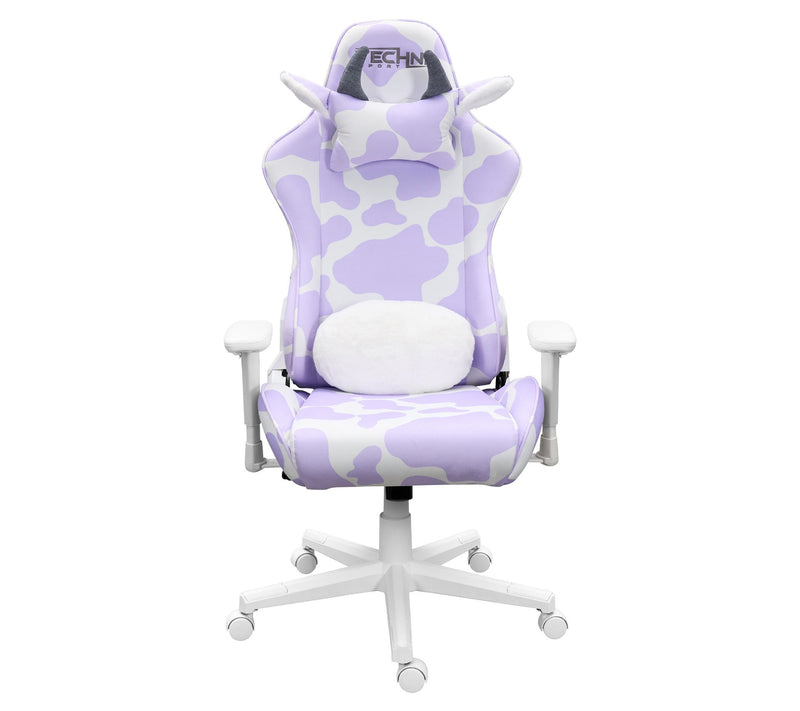 Techni Sport Cow Print Memory Foam Adjustable PGaming Chair — Main view