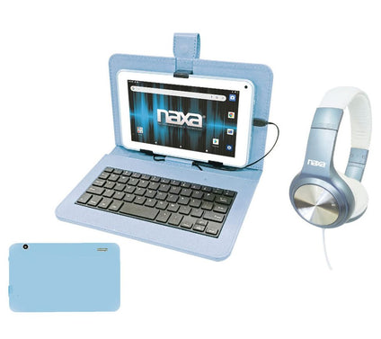 NAXA 7" Core 16GB Android 11 Tablet with Keyboard and Headphones