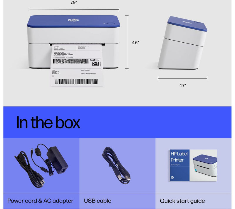 HP Thermal Label Printer, 4x6 Compact Label Printer 203 DPI — View 7