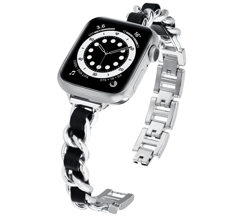 WorryFree Gadgets Apple Watch 42/44/45mm Slim Mtal Band — View 5