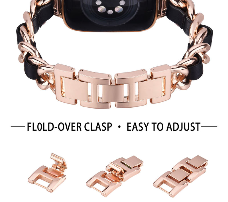 WorryFree Gadgets Apple Watch 42/44/45mm Slim Mtal Band — View 7