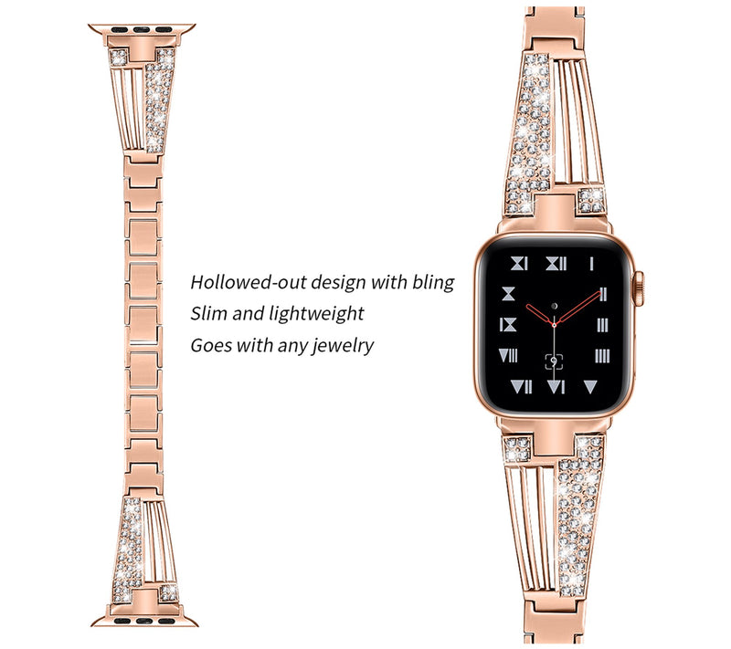 WorryFree Gadgets Apple Watch 44mm Fan Design Metal Band — View 5