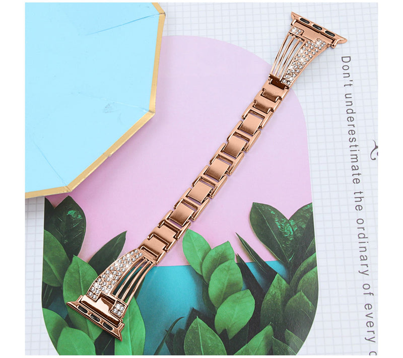 WorryFree Gadgets Apple Watch 44mm Fan Design Metal Band — View 6