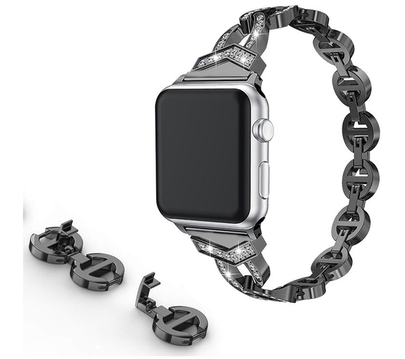 WorryFree Gadgets Apple Watch 38/40/41mm Rhines tone Metal Ban — View 7