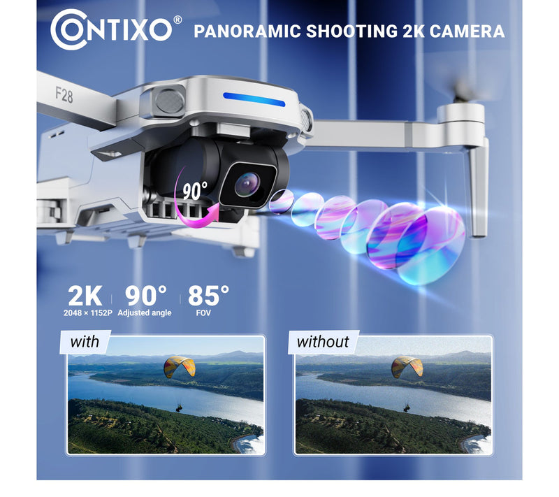 Contixo F28 Foldable GPS Drone 2K FHD Camera w/Carrying Case — View 4