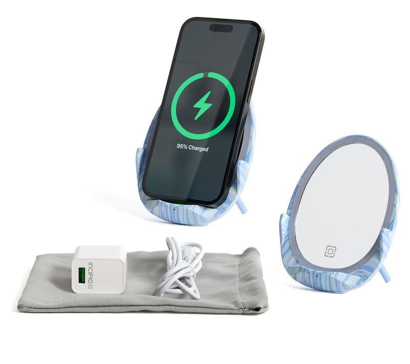 Incipio Set of 2 10W Wireless Charging Mini LED Mirrors — Main view