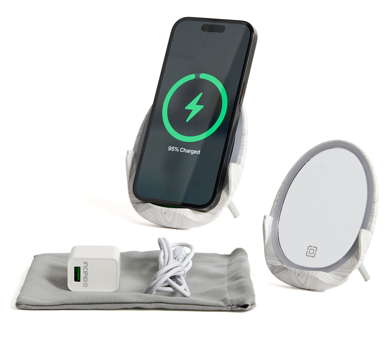 Incipio Set of 2 10W Wireless Charging Mini LED Mirrors — View 7