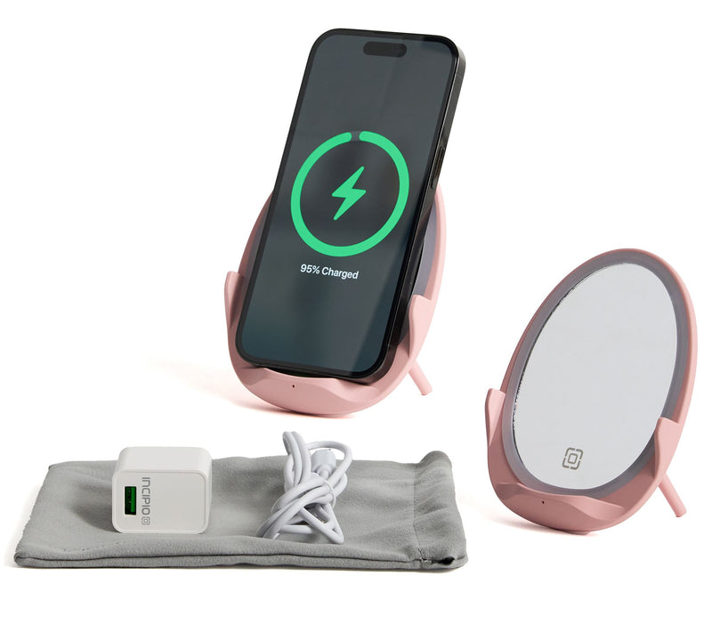 Incipio Set of 2 10W Wireless Charging Mini LED Mirrors — View 5