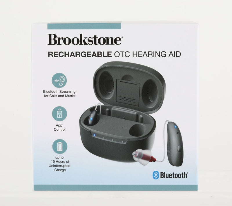 Brookstone Rechargeable Bluetooth OTC Hearing Aids & Charging Case — View 6