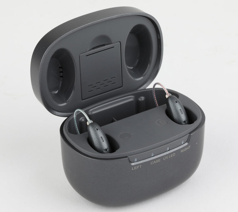 Brookstone Rechargeable Bluetooth OTC Hearing Aids & Charging Case — View 4