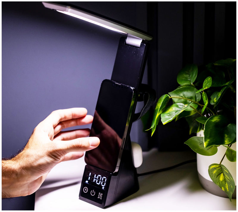 Xtreme 5-in-1 LED Desk Lamp with Alarm Clock & Wireles Charging — View 8