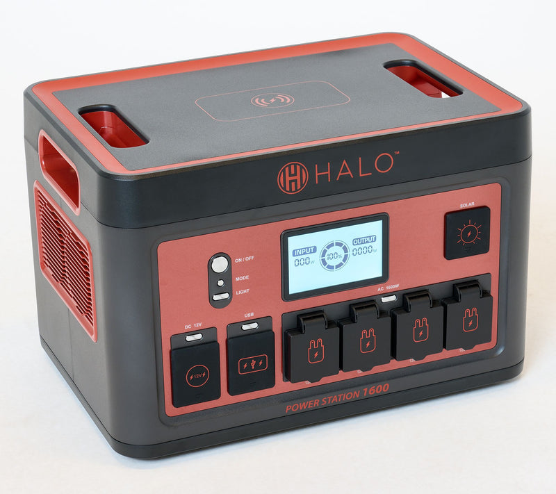 HALO 1600Wh Power Station with 11 Outlets and Wireless Charging Pad — Main view