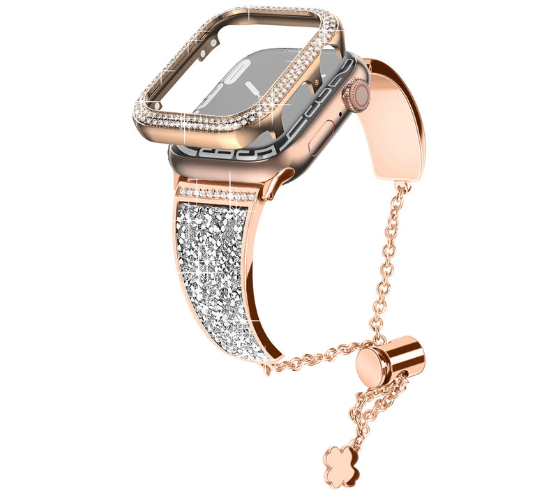 WorryFree Gadgets Bling Metal Band w/ Bling Bumper Case 41mm — View 2