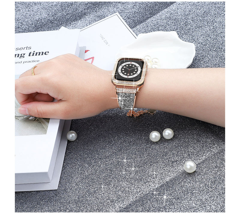 WorryFree Gadgets Bling Metal Band w/ Bling Bumper Case 40mm — View 3