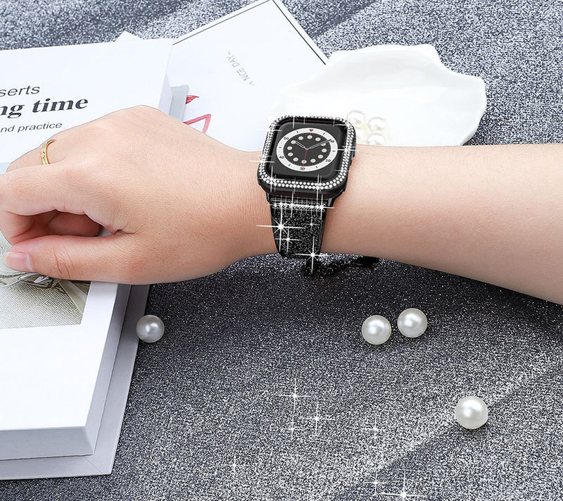 WorryFree Gadgets 44mm Bling Metal Band w/ Bling Bumper Case — View 3
