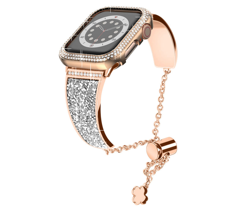 WorryFree Gadgets 45mm Bling Metal Band w/ Bling Bumper Case — View 12