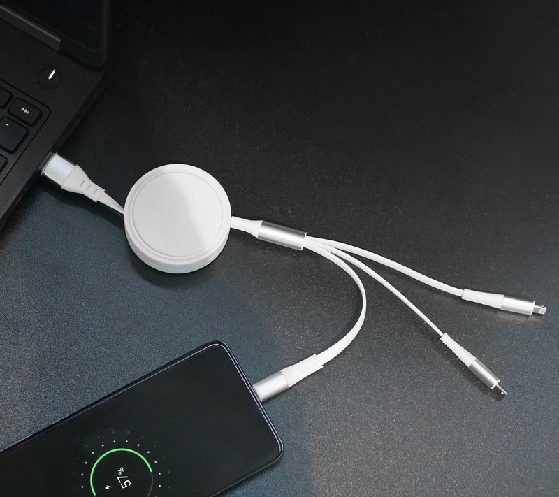 Limitless Set of 2 3-in-1 49" Retractable Charging Cable Hub — View 12