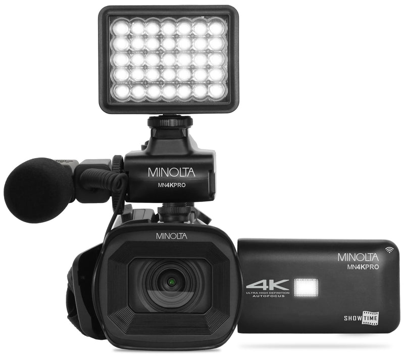 Minolta 4K60FPS Ultra HD / 64 MP Autofocus Proamcorder Kit — View 3