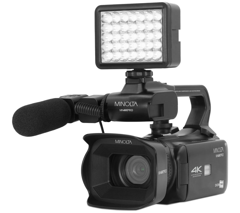 Minolta 4K60FPS Ultra HD / 64 MP Autofocus Proamcorder Kit — View 2