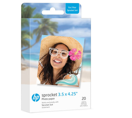 HP Sprocket 3.5"x4.25" Zink Sticky-Backed 20-Pack Photo Paper