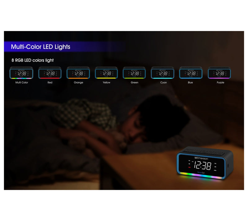 Emerson SmartSet 0.9" LED Dual Alarm Clock Radio w/ AM/FM — View 6