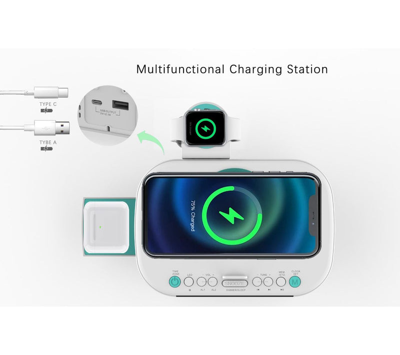 Emerson SmartSet Wireless Charging Dual Alarm FM Clock Radio — View 6