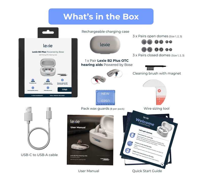 Lexie B2 Plus Powered by Bose Self-Fitting OTC Hearing Aids — View 2