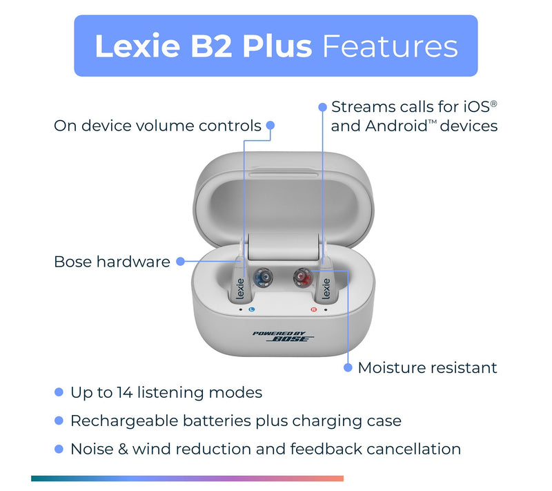 Lexie B2 Plus Powered by Bose Self-Fitting OTC Hearing Aids — View 3