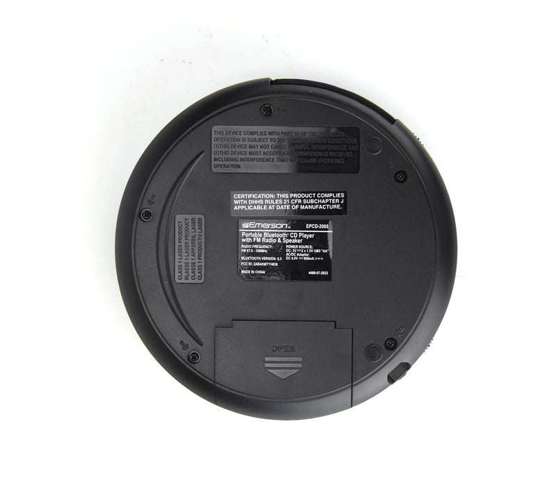 EMERSON Portable Bluetooth CD Player with FM Radio & Speaker — View 4