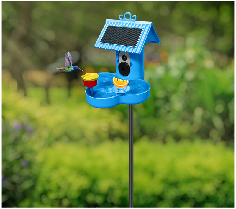 Hello Birdie Smart Bird Feeder with Solar Roof and Bird Bath — View 12
