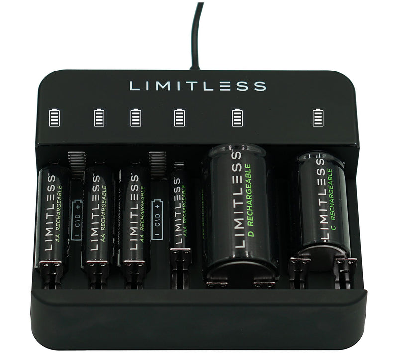 Limitless Rechargeable Batteries with Digital Display Charging Dock — View 4