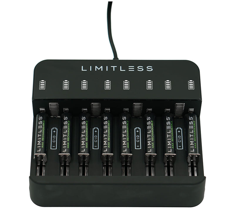 Limitless Rechargeable Batteries with Digital Display Charging Dock — View 2
