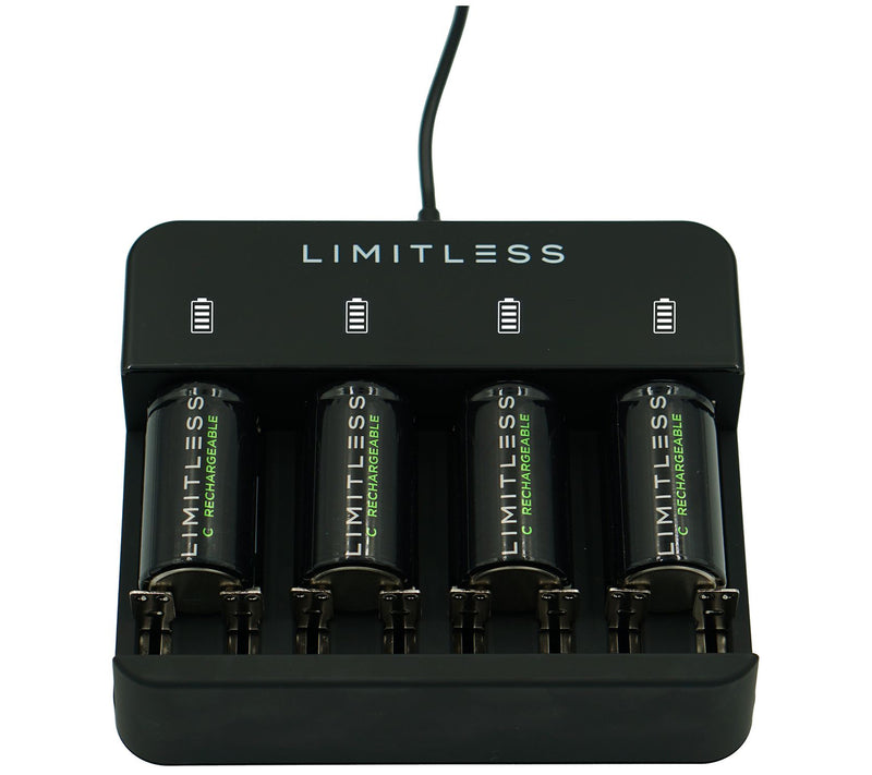 Limitless Rechargeable Batteries with Digital Display Charging Dock — View 3