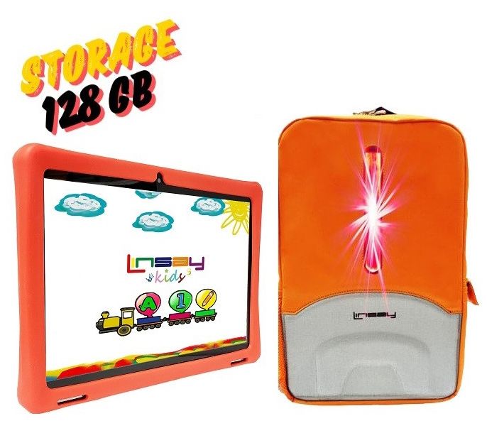 LINSAY Tab Octa Core Kids 128GB w/ LED Back Pack — View 8