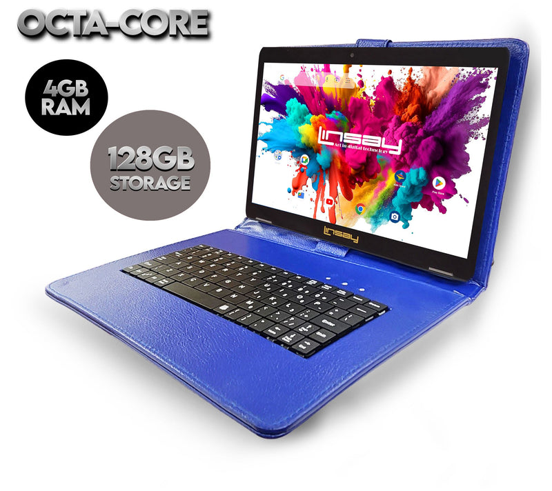 LINSAY Tab Octa Core 128GB w/ Keyboard Case Solid Special Ed — View 2